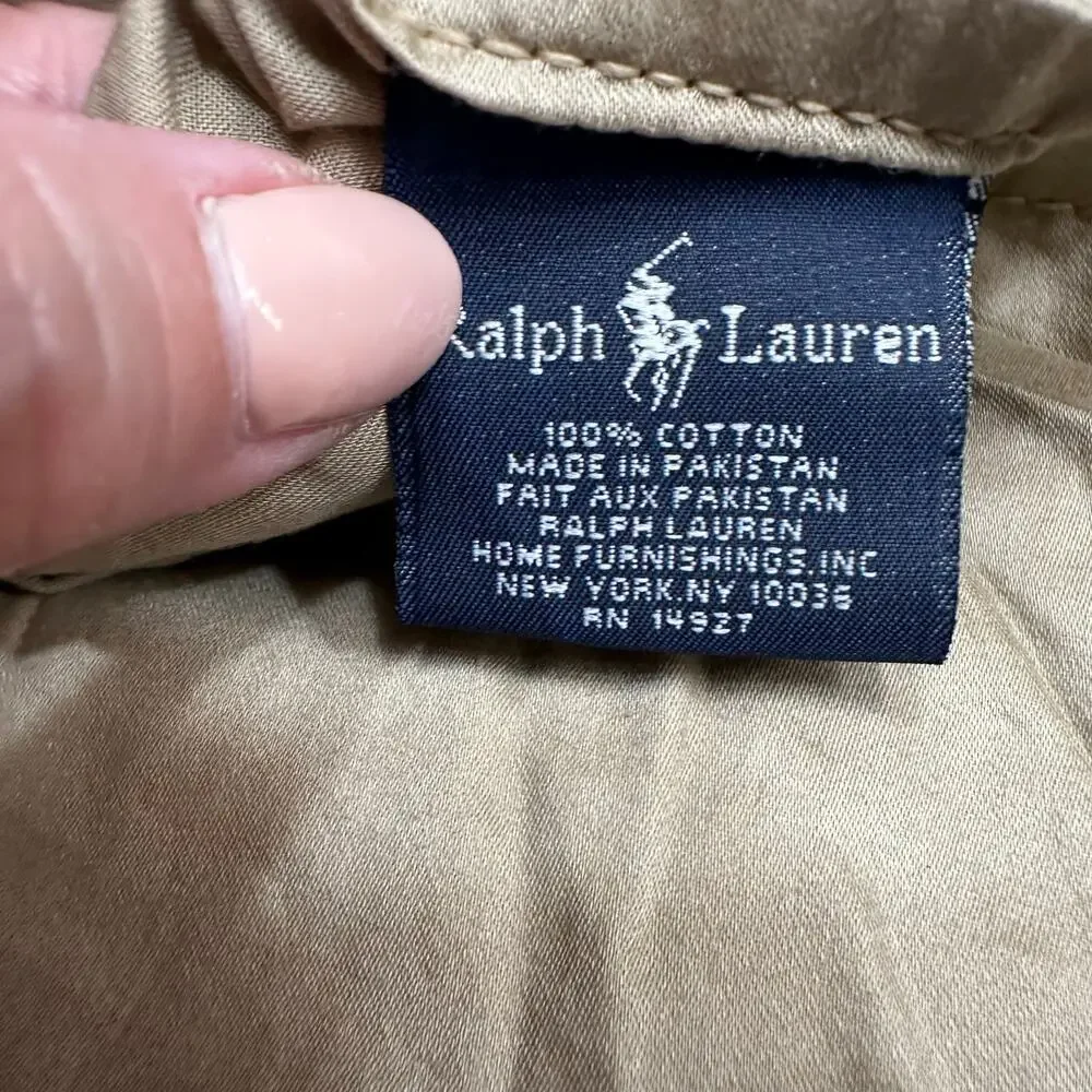 Ralph Lauren Vintage Khaki Sateen Full/Double Flat Sheet ONLY | Khaki Tan Cotton